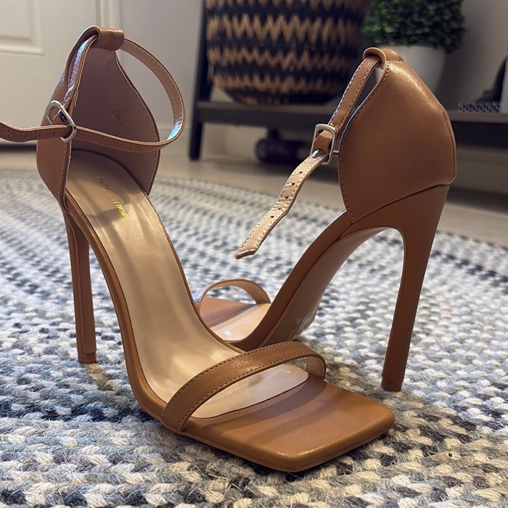 Elegant Tan High Heel Sandals